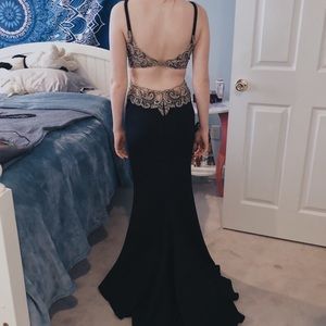 Prom dress, long, navy blue, size 0